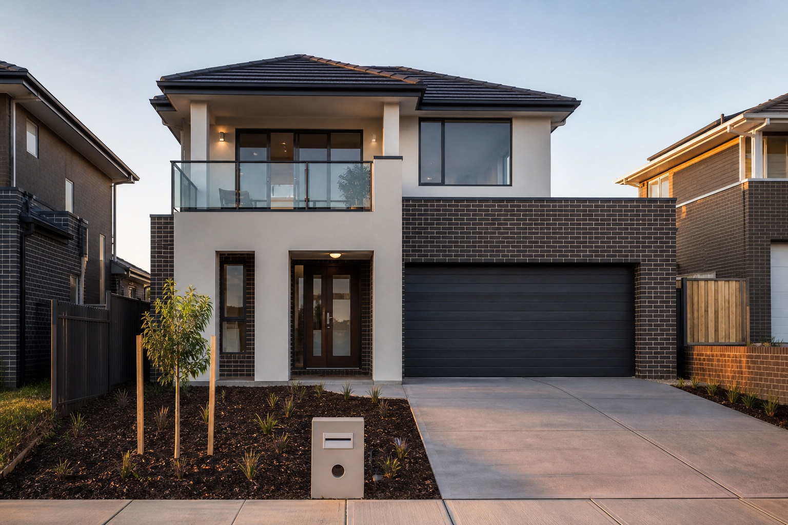 A finished suburban house at handover