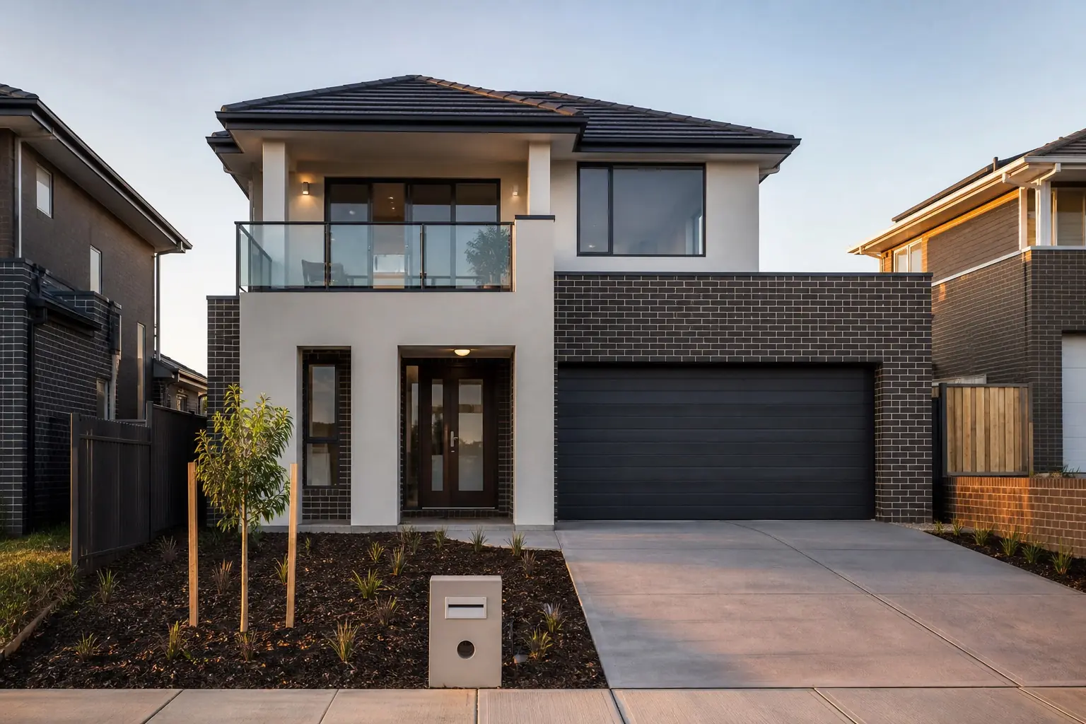 A finished suburban house at handover